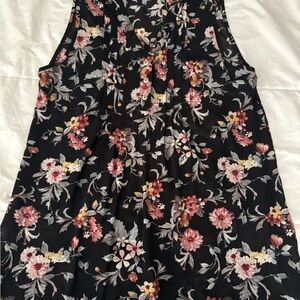 Floral Black Tank Top